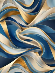A vibrant background featuring wavy lines in shades of blue and gold, creating a dynamic and visually striking pattern.