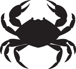 Crab Silhouette Vector Illustration White Background