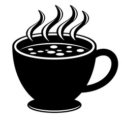 Coffee cup icon in black and white vector illustration graphic design