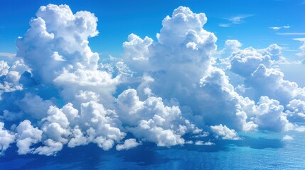 a bunch of clouds that are in the sky above the water and a plane in the sky above the water and a plane in the sky above the water.