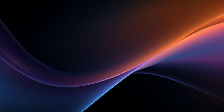 A blue and orange background with a blue background and a colorful swirl, Light leak effect on a black background wallpaper.