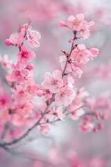 Fototapeta premium Dreamy Cherry Blossoms in Soft Spring Ambiance