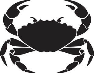 Crab Silhouette Vector Illustration White Background