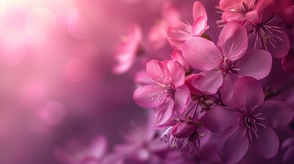 a close up of a bunch of pink flowers on a purple and pink background with blurry lights in the background.