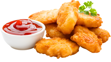chicken nuggets with sauce transparent background