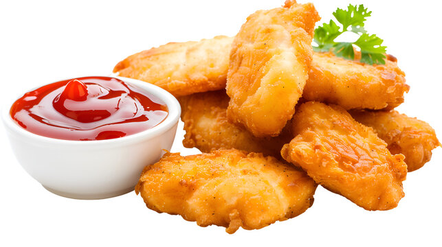 chicken nuggets with sauce transparent background