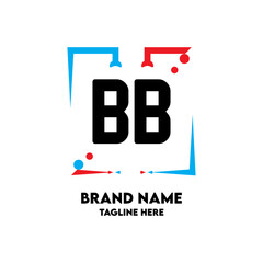 BB Square Framed Letter Logo Design Vector