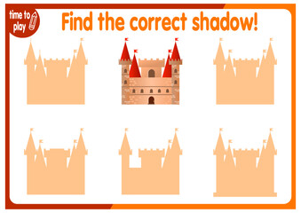 tasks for children's development. logical problems. find the right shadow. lock