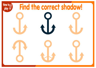 tasks for children's development. logical problems. find the right shadow. anchor