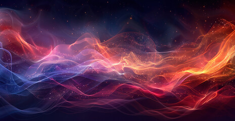 Abstract futuristic space dark background with rays and neon lines. Created with Ai