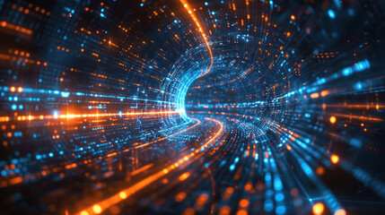 Fototapeta premium A scene depicting the intersection of technology and data analysis, with dynamic visual elements