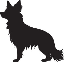 Dog Silhouette Vector Illustration White Background