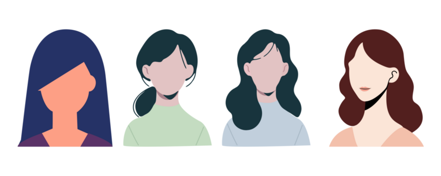 Set of women icons, world's International Women's Day Illustration, Different Females, Image