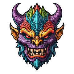 devil head with horn design