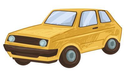Obraz premium Vintage old car, retro transport, automobile 80s