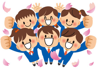 桜,卒業式,入学式,子供,友達,勉強,学校,卒業,高校生,小学生,幼稚園,保育園,春,入学,入園,入園式,さくら,卒園,卒園式,小学校,高校,仲間,人物,応援,頑張る,元気,笑顔,楽しい,子供達,男の子,女の子,バンザイ,全身,かわいい,セット,可愛い,ともだち,おめでとう,誕生日,生徒,仲良し,4月,3月,嬉しい,なかよし,こども,友だち,塾,イラスト