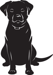 Dog Silhouette Vector Illustration White Background
