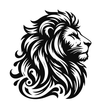 lion head tattoo Vector logotype silhouette 