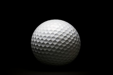 Golf ball isolated on black background. Golf ball on black background
