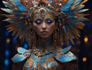Tableaux ronds sur aluminium Carnaval woman in mask