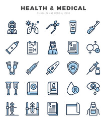 Set of HEALTH & MEDICAL icons. Vector Illustration. - obrazy, fototapety, plakaty
