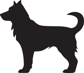 Dog Silhouette Vector Illustration White Background