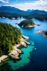 Papier Peint photo autocollant Blue nuit Stunning Display of Nature's Serenity Along the British Columbia Coastline - An Untouched Paradise