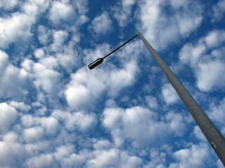 Fototapeta premium Modern building with blue sky and clouds
