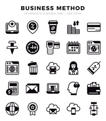 Set of 25 Business Method Lineal Filled Icons Pack.