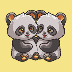 Obraz premium Panda Love mascot great illustration for your branding business