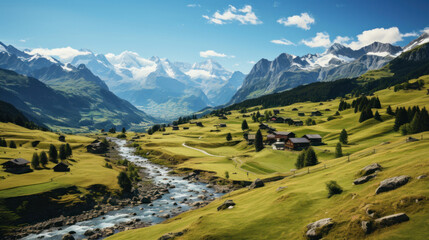 Fototapeta na wymiar Switzerland in spring time