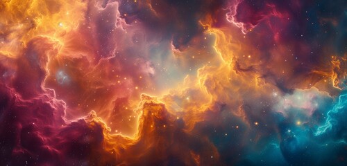Neon Nebula, high resolution background - obrazy, fototapety, plakaty