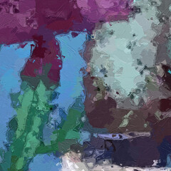 Naklejka premium Oil paintings and various flowers, tropical leaves, and birds are beautiful
