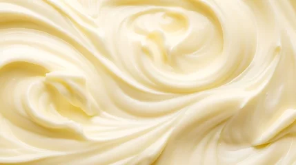 Fotobehang close up of mayonnaise cream texture as background © Shipons Creative