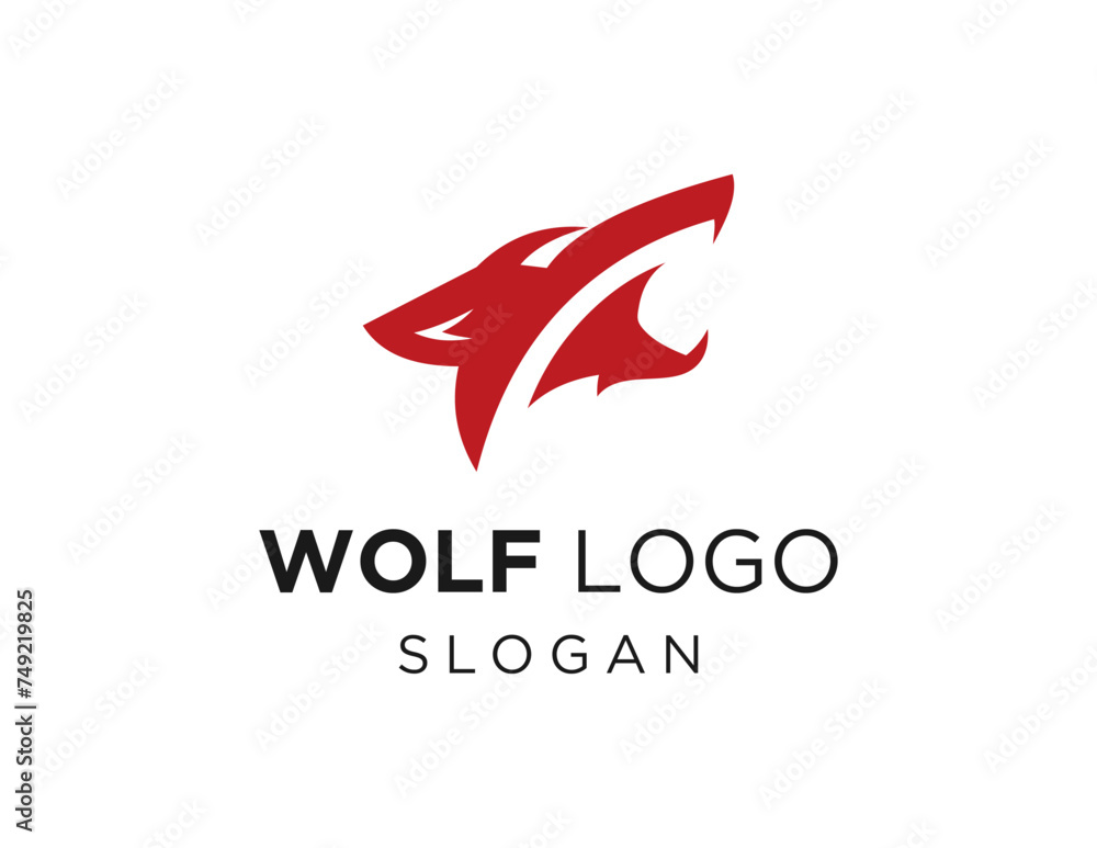 Poster the logo design is about wolf and was created using the corel draw 2018 application with a white bac