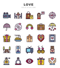 Love icons set. Vector illustration.