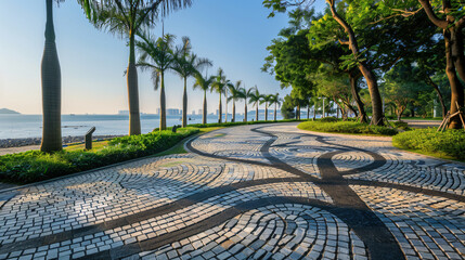 Pavement in Shenzhen Bay Park, the famous coast park.