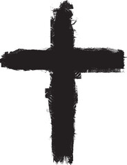 Textured Religion Cross . Christian cross . Vector