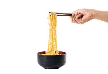 noodle chopsticks in a black bowl on a file png