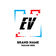 Obraz premium EV Square Framed Letter Logo Design Vector