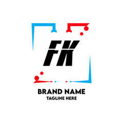 Obraz premium FK Square Framed Letter Logo Design Vector