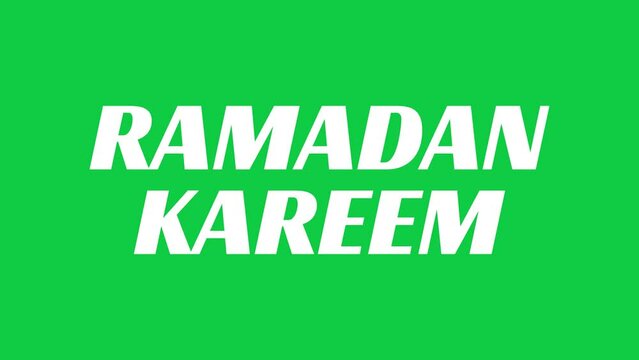 Ramadan Kareem text with faded animation in green screen background. Suitable for celebrations in the holy month of Ramadan. 4K Footage Islamic video.