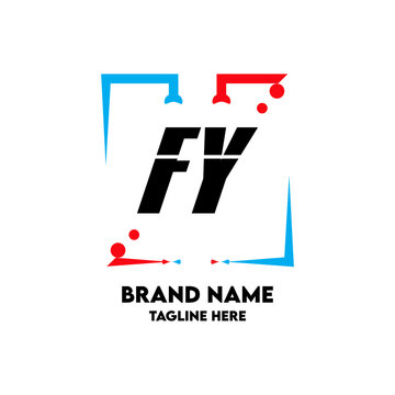 FY Square Framed Letter Logo Design Vector