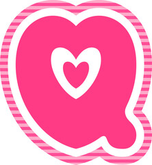 Q Valentine Letters Heart Alphabet