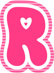 R Valentine Letters Heart Alphabet