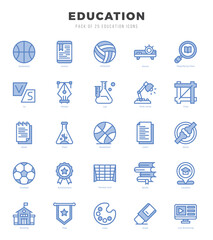 Collection of Education 25 Two Color Icons Pack.