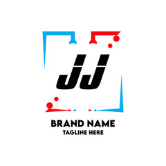JJ Square Framed Letter Logo Design Vector