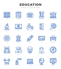 Education Two Color icons collection. 25 icon set. Vector illustration.