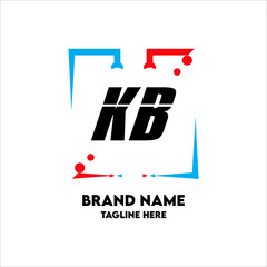 KB Square Framed Letter Logo Design Vector
