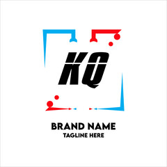 KQ Square Framed Letter Logo Design Vector